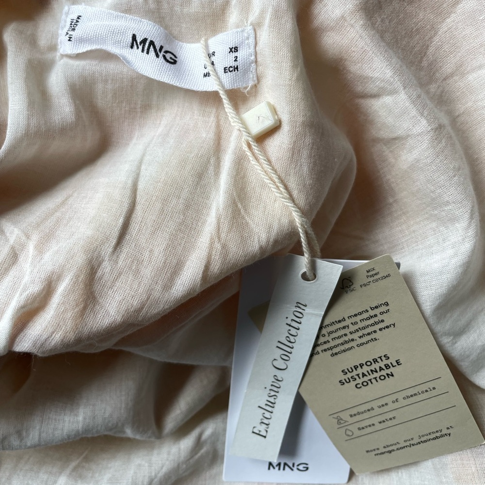 Mango | NWT Check Cotton Blouse Size XS - Picture 5 of 8